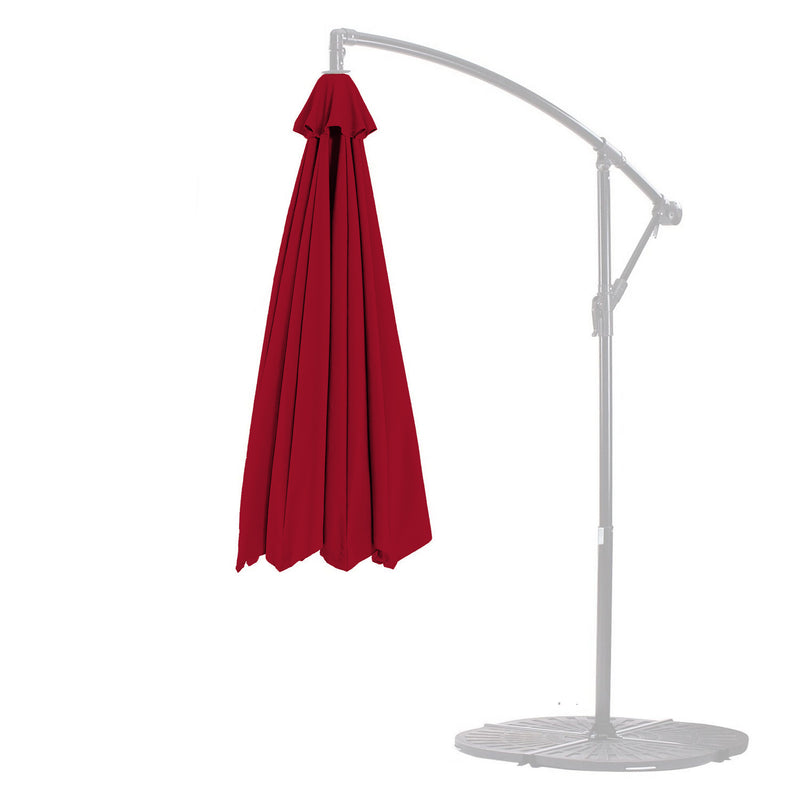 11ft Cantilever Hanging Umbrella 8 Rib Replacement Canopy Jockey Red