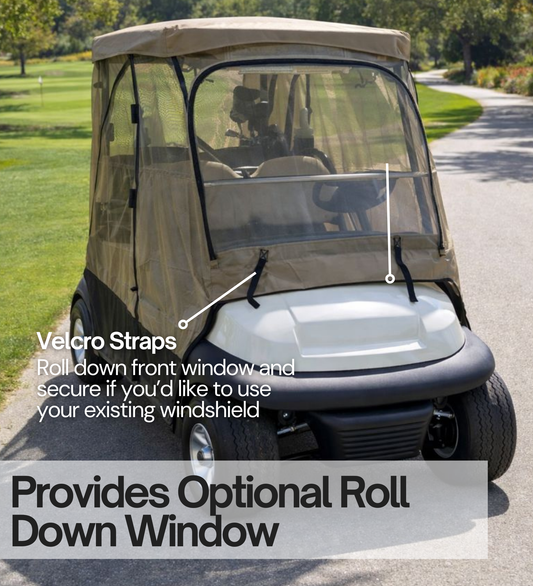 2 Passenger Golf Cart Mesh Driving Enclosure Cover with Mosquito Netting - Formosa Covers