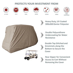 6 Passenger Golf Cart Storage Cover Taupe - Covers &