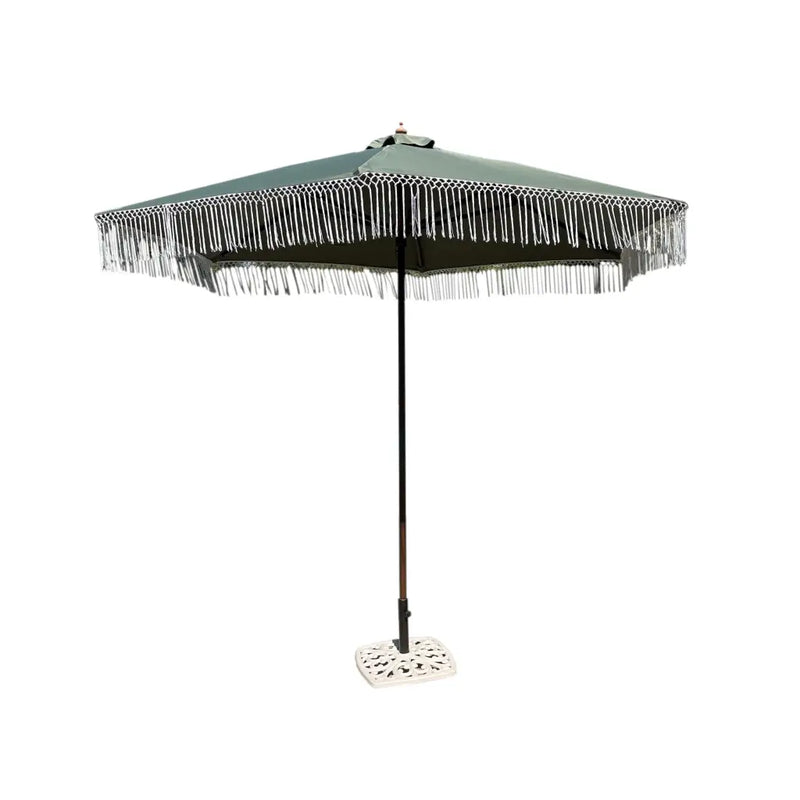 9ft 6 Ribs Replacement Umbrella Canopy w/ Tassels in Sage