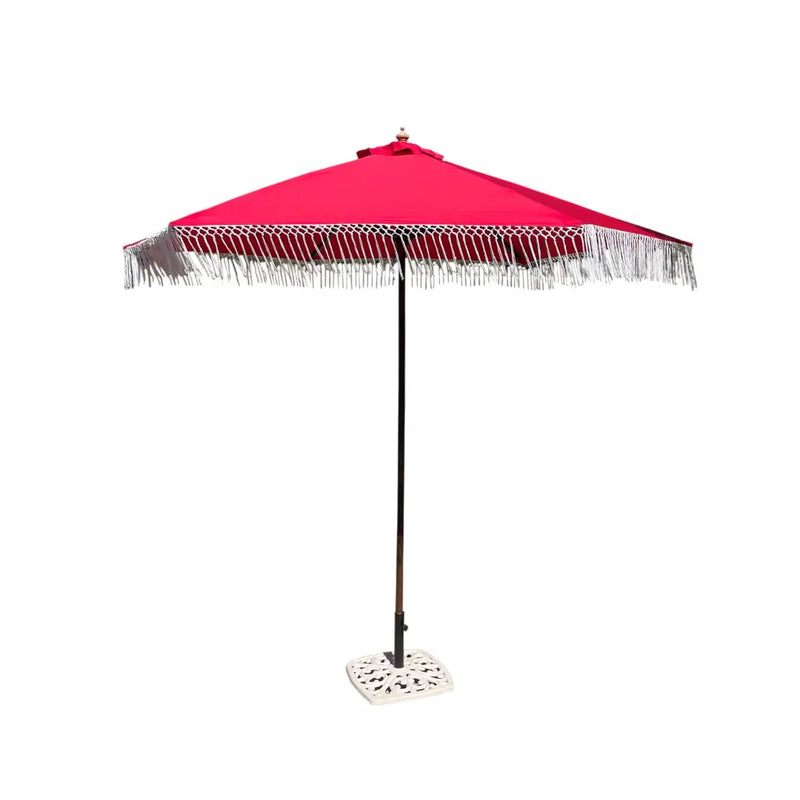 9ft 8 Ribs Replacement Umbrella Canopy w/ Tassels in Red