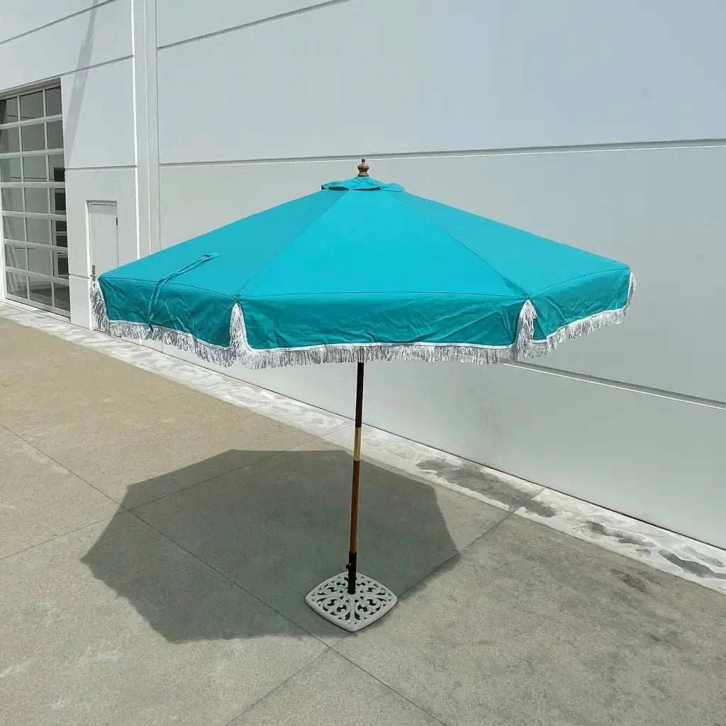 9ft 8 Ribs Replacement Umbrella Canopy w/Fringed Valance in