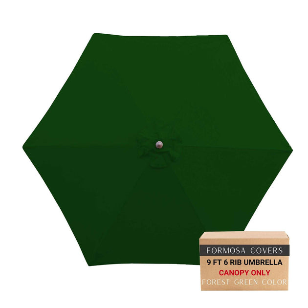 Patio Umbrella Replacement Canopy 9 Ft 6 Rib Deep Forest