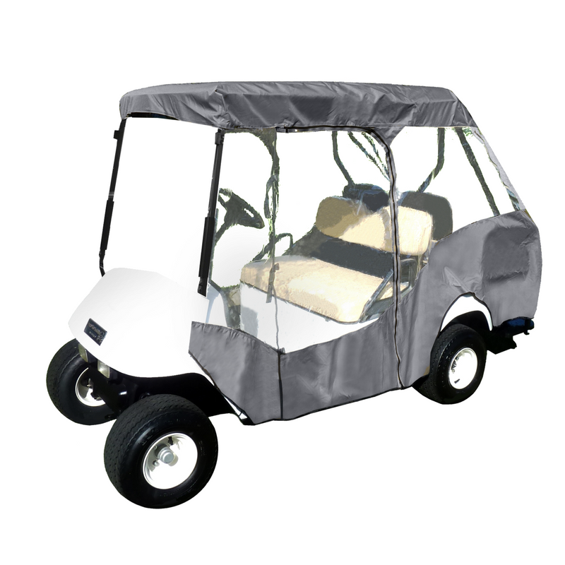 4 Passenger Short Roof 58"L 3 Sides Golf Cart Driving Enclosure Cover Open Front Grey