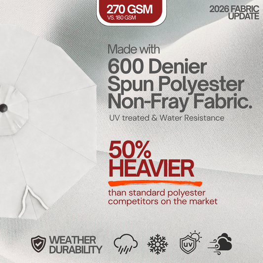 9ft Market Patio Umbrella 6 Rib Replacement Canopy Off-White - Formosa Covers