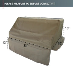 Built-In BBQ Outdoor Gas Grill Cover 33L x 30D 16H Taupe -