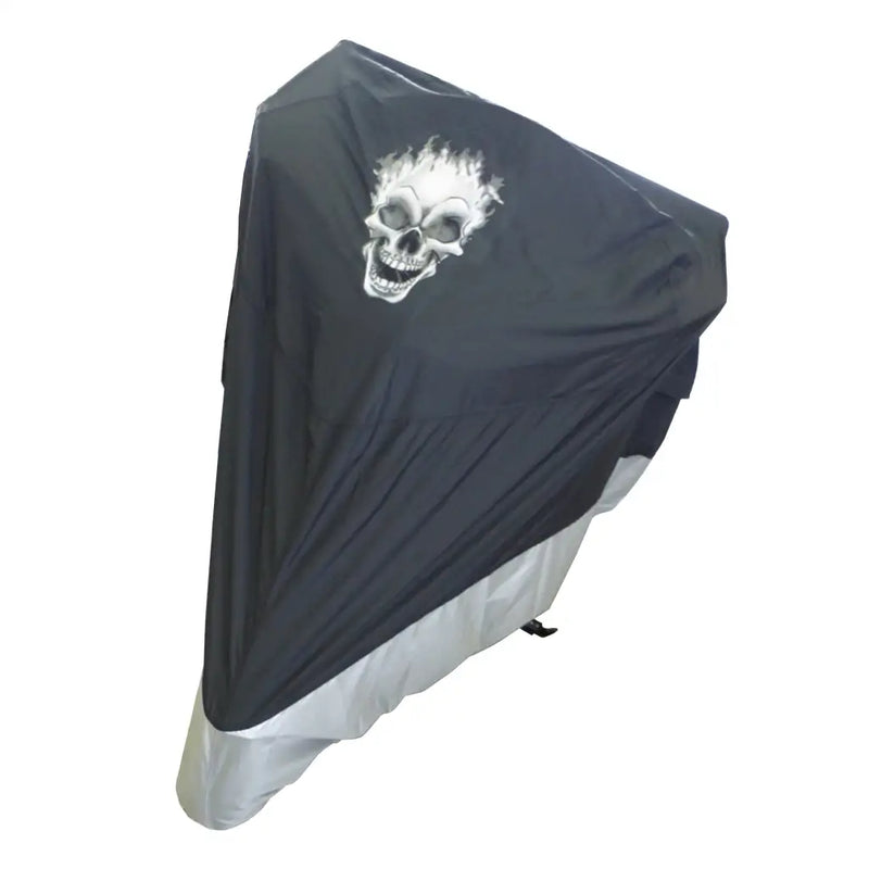Deluxe Light Weight Motorcycle Cover with Flaming Skull Logo