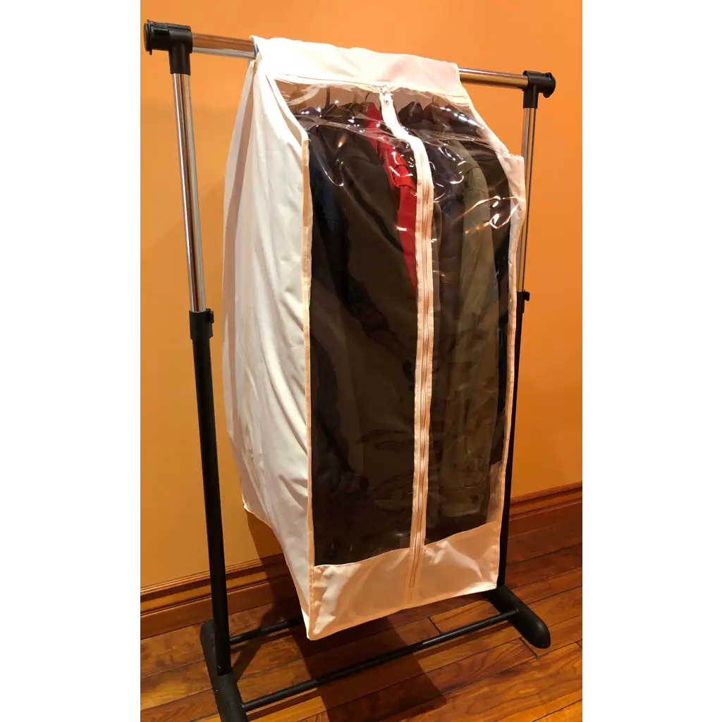 Full Garment Rack Cover Closet Rod 16W x 22D 42H Off White -