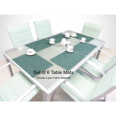 Indoor or Outdoor Patio Placemat Table Mat Hunter Green Set