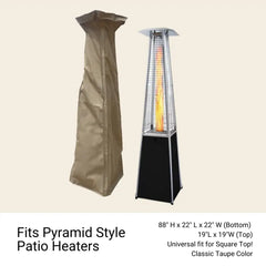 Patio Outdoor Pyramid Style Flame Heater Cover 19 Square Top
