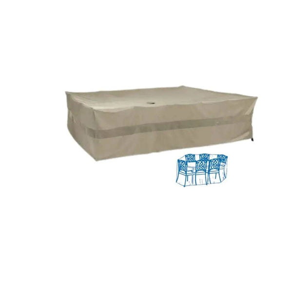 Extra Wide Classic Taupe Patio Table Set Cover 120x86 Formosa Covers