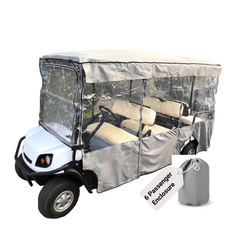 Premium Tight Weave 6 Passengers Driving Enclosure Golf Cart Cover fits EZGO 4+2 Bench