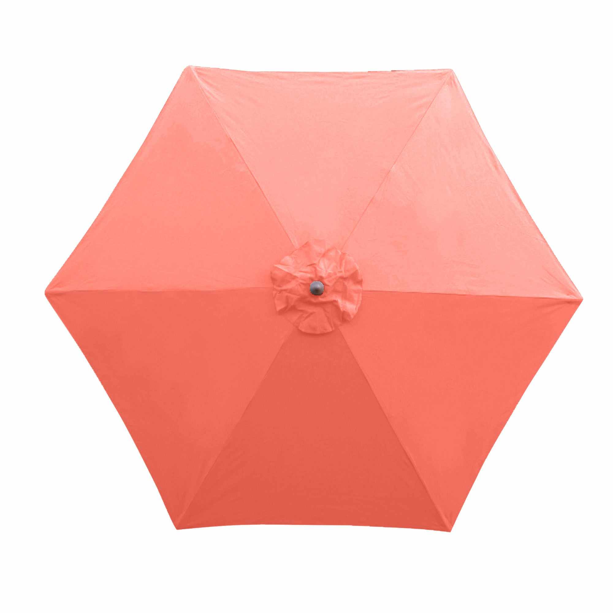 9ft Market Patio Umbrella Replacement Canopy in Peach Coral Color with 6 Ribs.