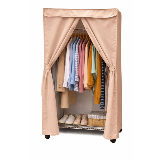 Portable Garment Rack Cover 48"W x 18"D x 75"H Beige Khaki - Formosa Covers