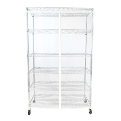 Clear PVC storage shelving unit cover fits racks 36"W x 18"D x 72"H for dust and moisture protection with full visibility and easy access