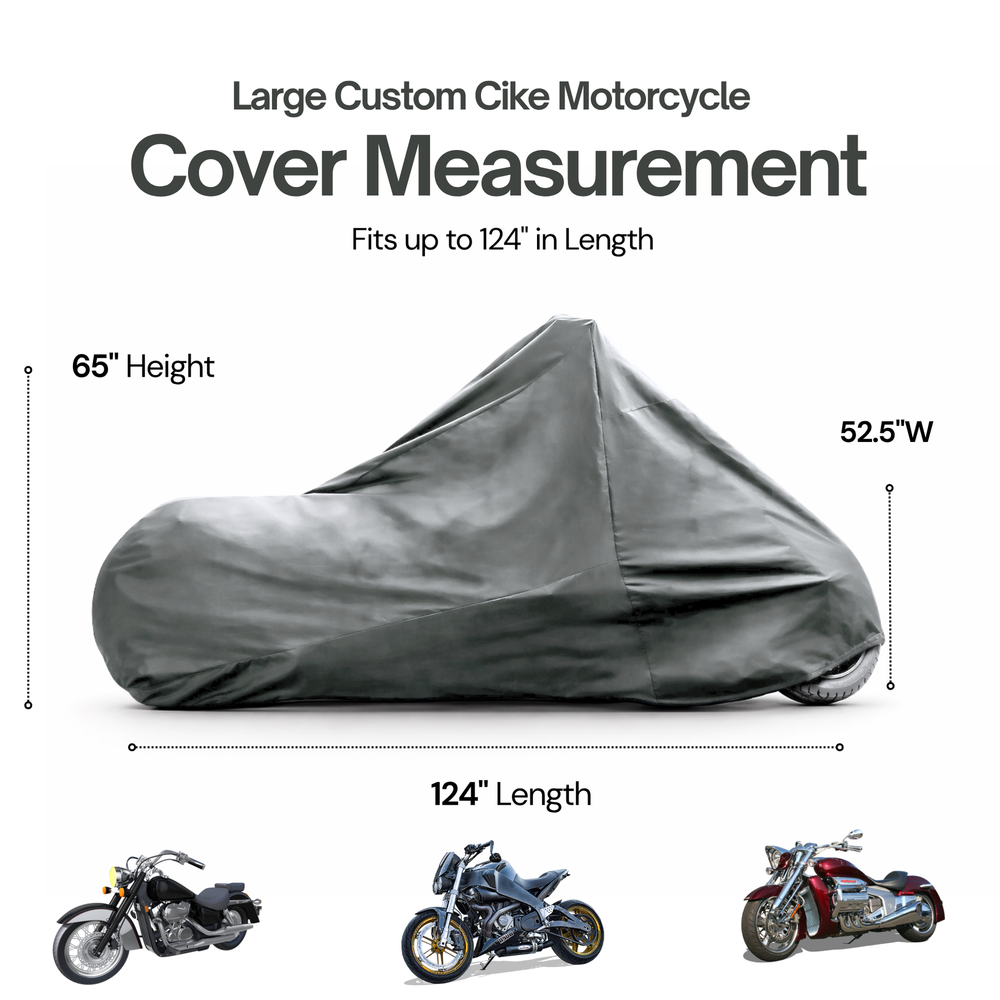 Indoor Soft Cotton Ultra Large Custom Bike Motorcycle Cover up to 124"L - Formosa Covers