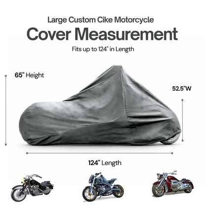 Indoor Soft Cotton Ultra Large Custom Bike Motorcycle Cover up to 124"L - Formosa Covers