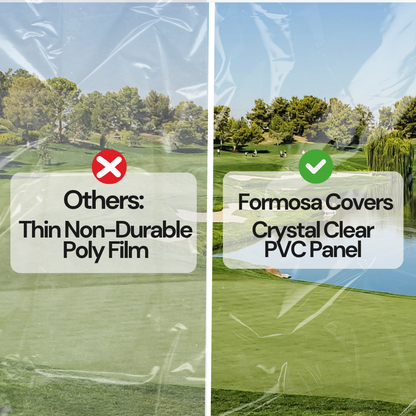 2+2 Passenger 3 Sided Driveable Golf Cart Enclosure for Short Roof 58"L Open Front - Grey