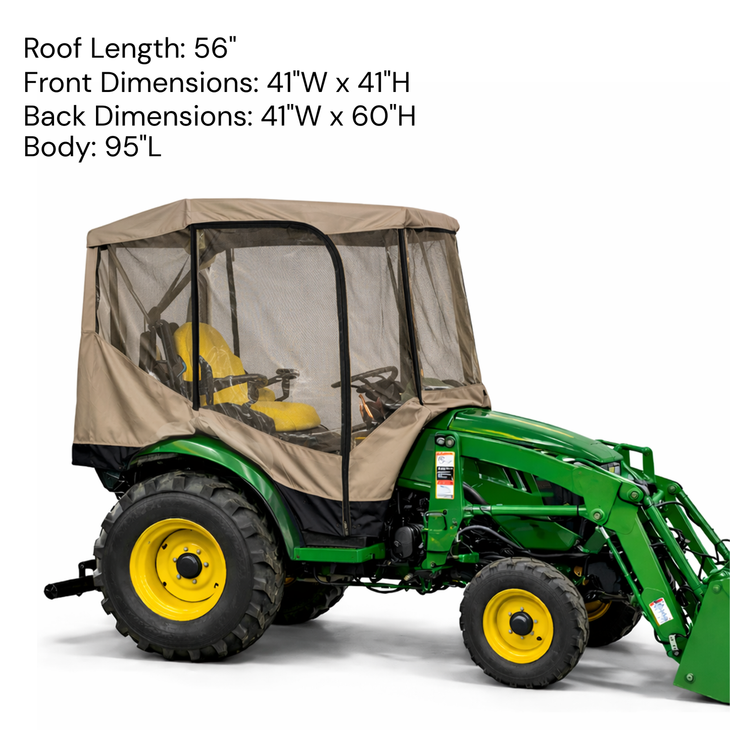 Mesh Tractor Enclosure Cab for Insect & Pest Protection (Tractor Canopy Required) - Formosa Covers