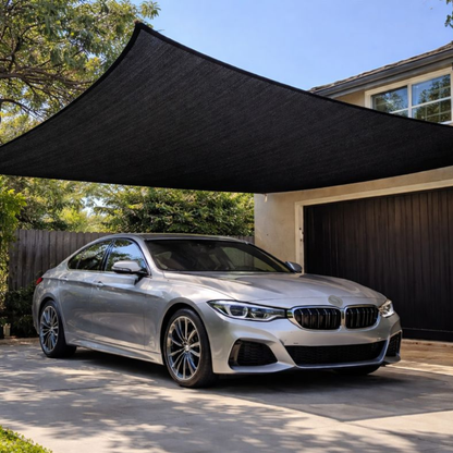 Sun Shade Screen Mesh Panel (10' x 10') with Grommets for Patio, Balconies, Gazebo & Pergola (Black Panel ONLY with Cords) - Formosa Covers