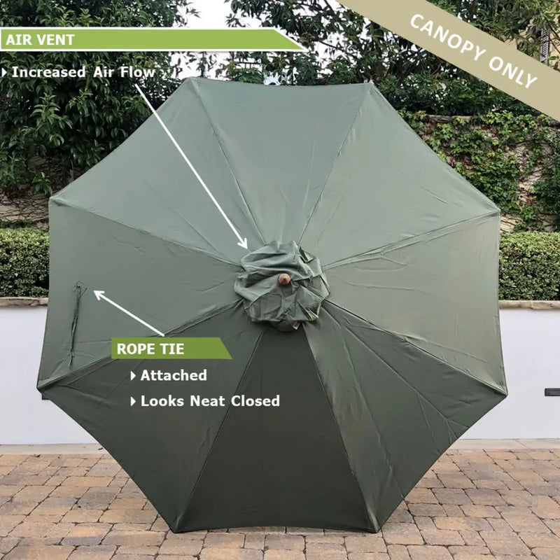 11ft Market Patio Umbrella 8 Rib Replacement Canopy Sage