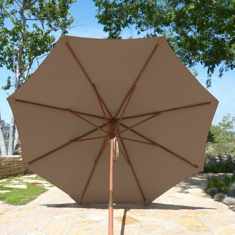 11ft Market Patio Umbrella 8 Rib Replacement Canopy Carmel Latte