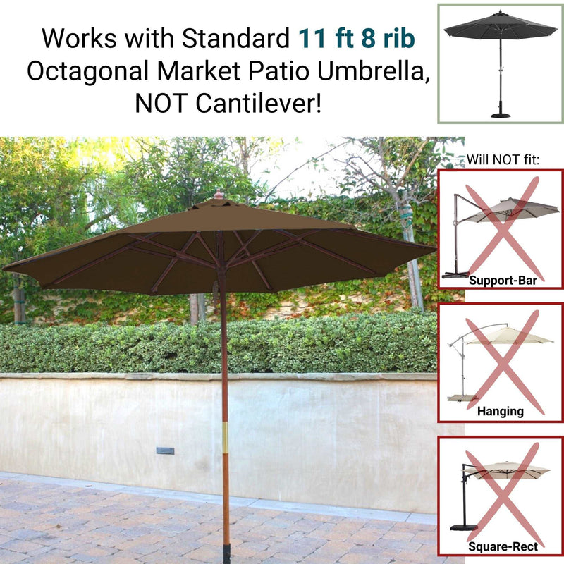 11ft Market Patio Umbrella 8 Rib Replacement Canopy Carmel Latte