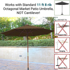 11ft Market Patio Umbrella 8 Rib Replacement Canopy Carmel Latte