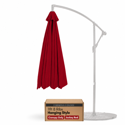 11ft Cantilever Hanging Umbrella 8 Rib Replacement Canopy Jockey Red - Formosa Covers