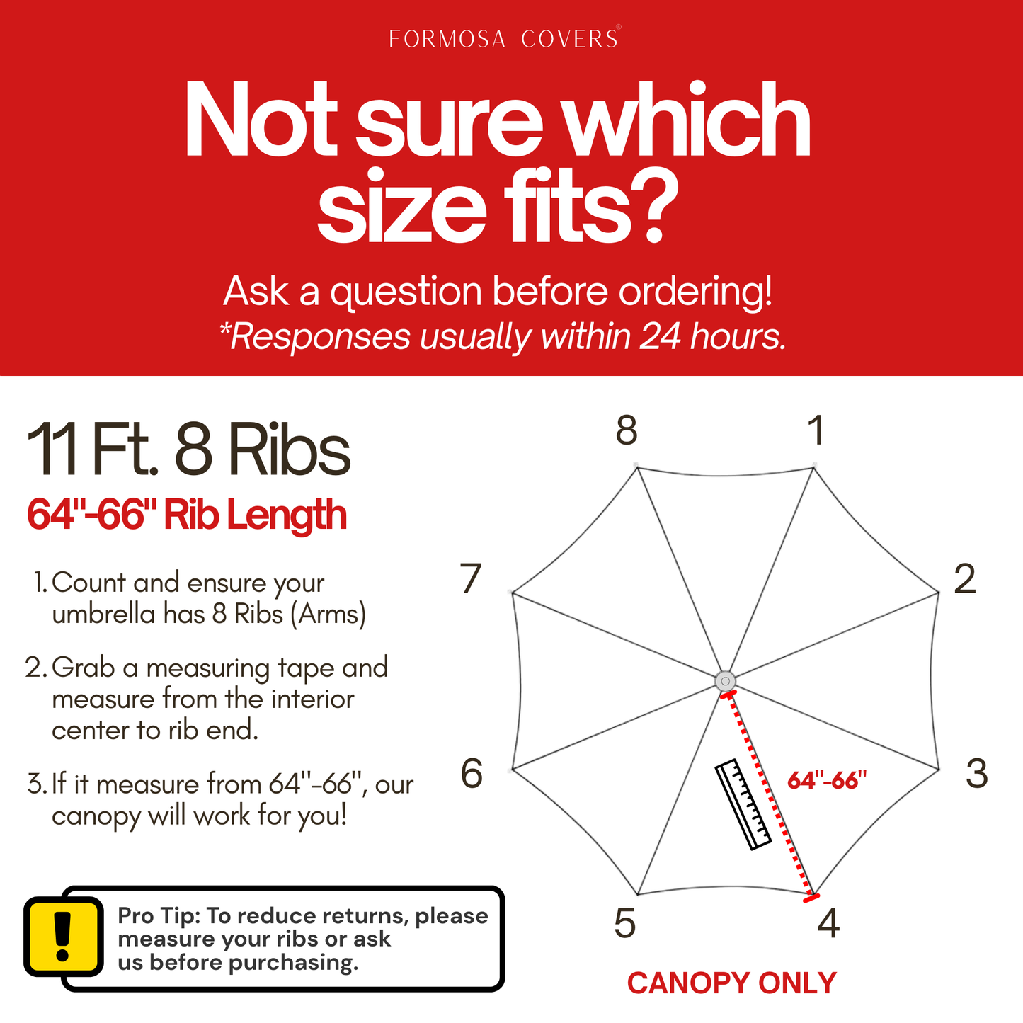 9ft Market Patio Umbrella 6 Rib Replacement Canopy Yellow Olefin - Formosa Covers