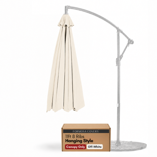11ft Cantilever Hanging Umbrella 8 Rib Replacement Canopy Off White