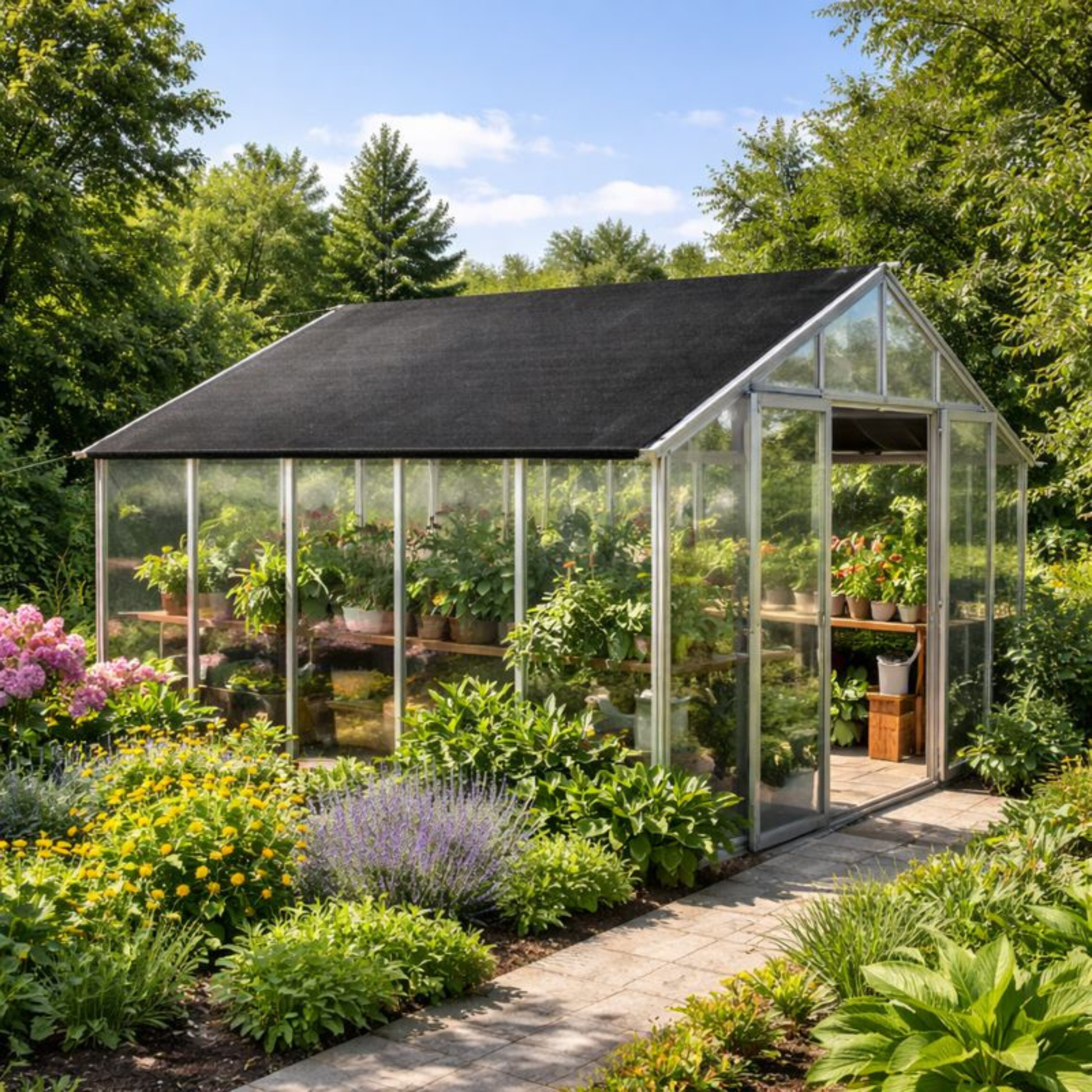 Sun Shade Screen Mesh Panel (20' x 12') with Grommets for Patio, Balconies, Gazebo & Pergola (Black Panel ONLY with Cords)