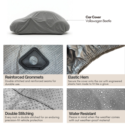 Car Cover for Volkswagen Beetle, Small Sports Car Amor 161"L x 70"W x 55"H Poly 200 Grey - Formosa Covers