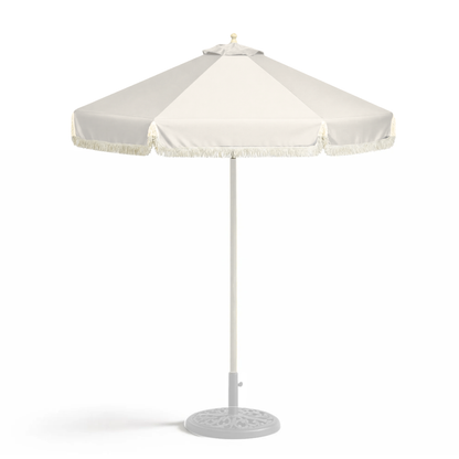 9ft 8 Ribs Replacement Umbrella Canopy w/Fringed Valance in Off White (Canopy Only) - Formosa Covers
