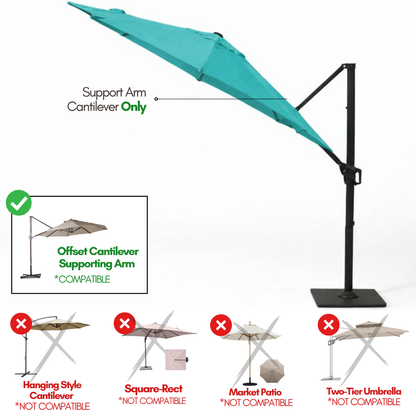 11 ft Cantilever Umbrella Replacement Canopy Supported Bar 8 Ribs Aruba Turquoise - Formosa Covers