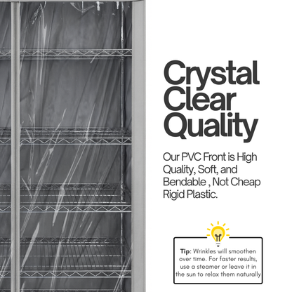 Storage Shelving Unit Cover, fits racks 72"W x 24"D x 75"H one side see through panel in Grey - Formosa Covers