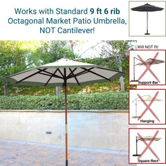9ft Market Patio Umbrella 8 Rib Replacement Canopy Duet Sage Green