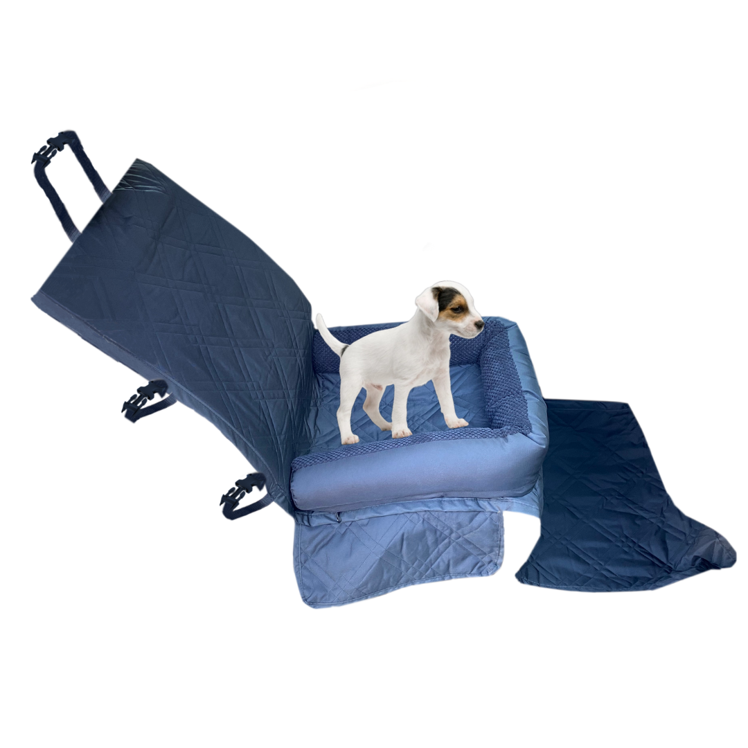 Deluxe Waterproof Front Seat Dog Bed Cover – Pet Guard Single Seat Protector Black (21" W x 72" L) - Formosa Covers