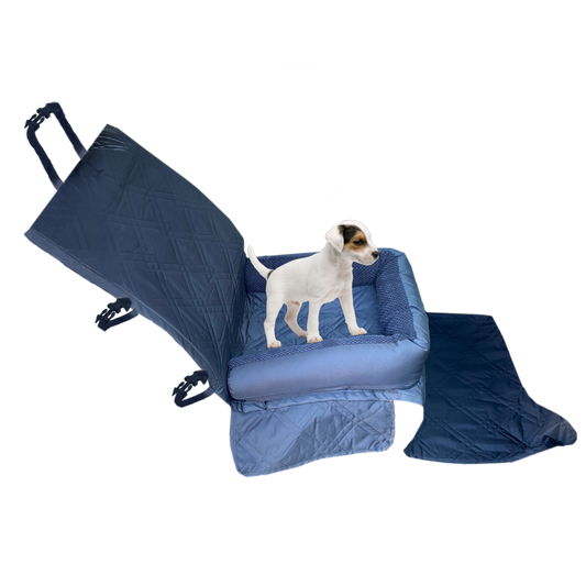 Deluxe Waterproof Front Seat Dog Bed Cover – Pet Guard Single Seat Protector Black (21" W x 72" L)