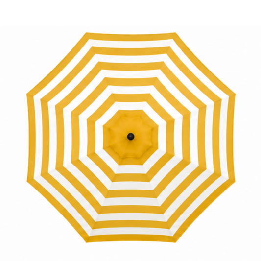 [SHIPS BY 6/16/26] 9ft Market Patio Umbrella 8 Rib Replacement Canopy Yellow Cabana Stripe