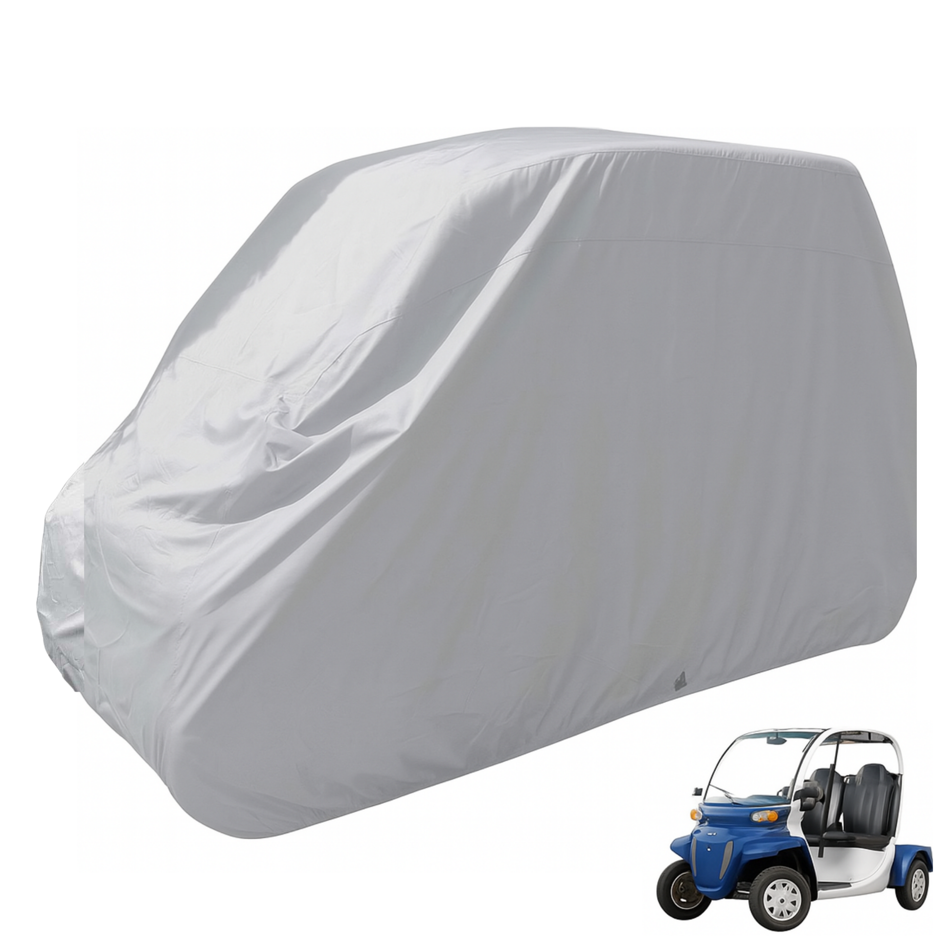 4 Passenger Golf Cart Storage Cover Exclusive for Polaris GEM e4 model with water-resistant polyester fabric and air venting.