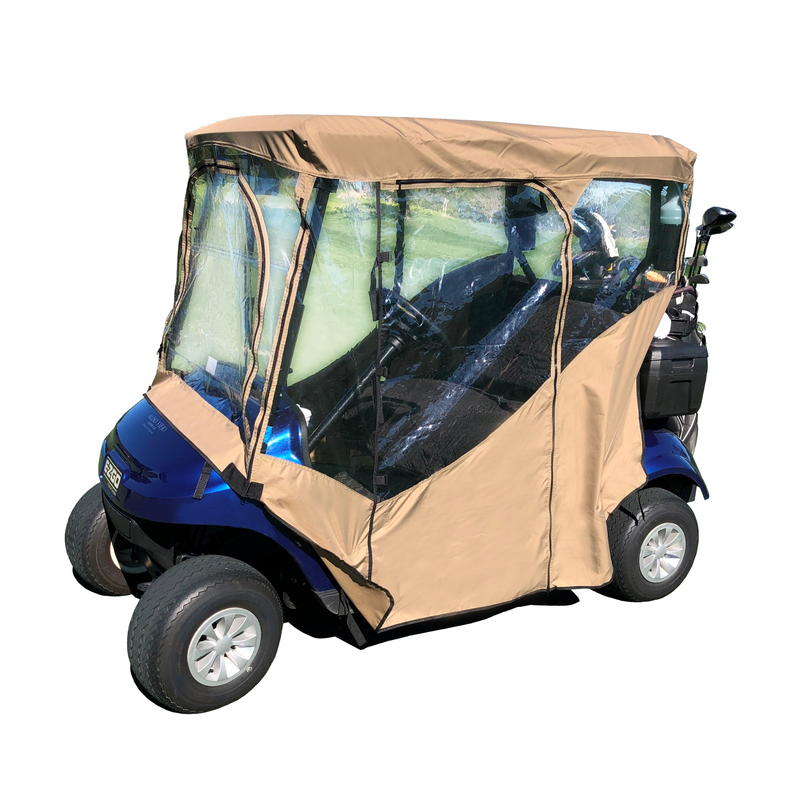 2 Passengers Driving Enclosure Roof 56" - 60" Straight Down Tail in Taupe Golf Cart Cover