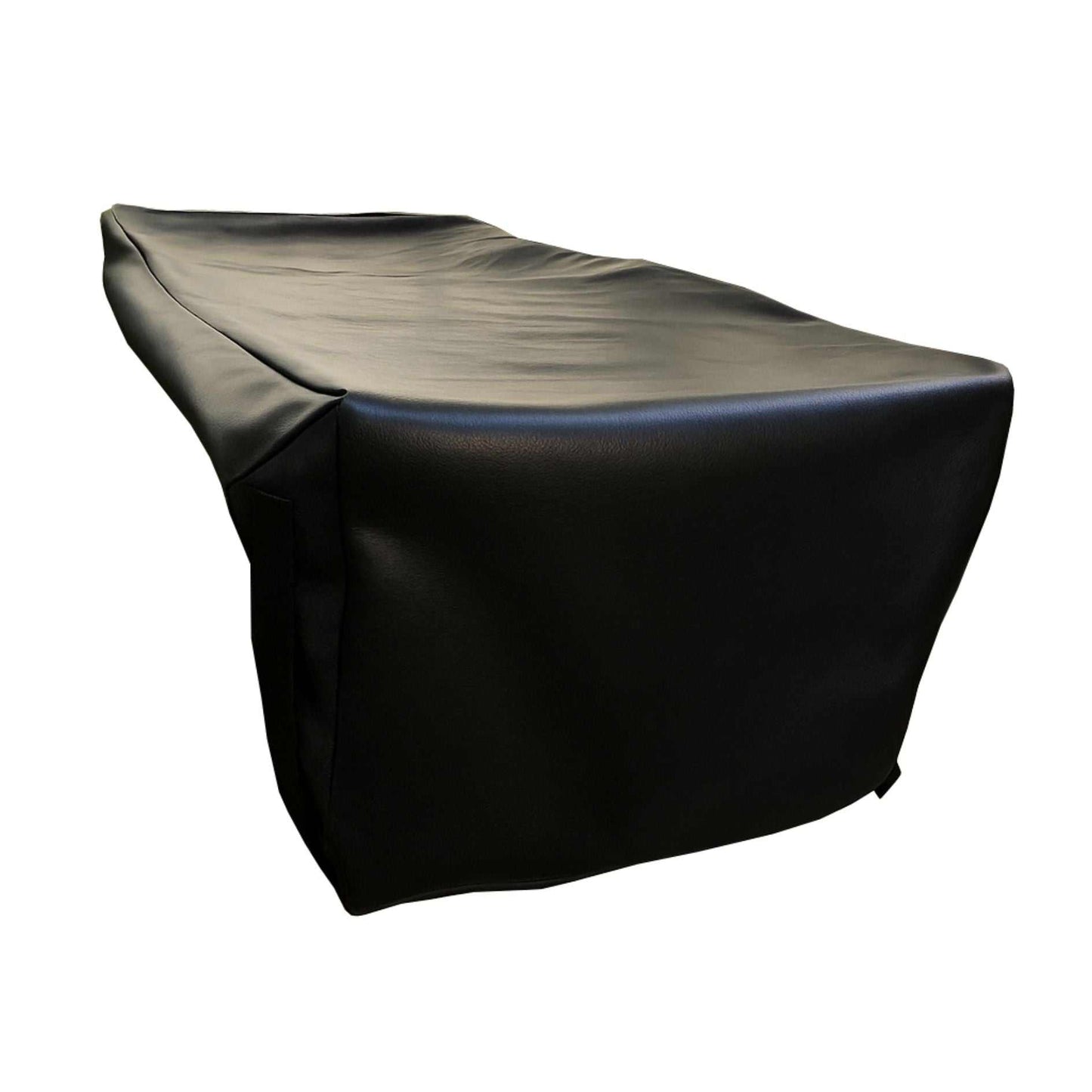 Black vinyl outdoor side burner cover with waterproof and soft lining, 13.75"W x 30"D, elastic hem for secure fit