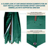 10ft Cantilever Supported Bar Umbrella 8 Rib Replacement Canopy Hunter Green