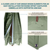 11 ft Cantilever Umbrella Replacement Canopy Supported Bar 8 Ribs Sage Green