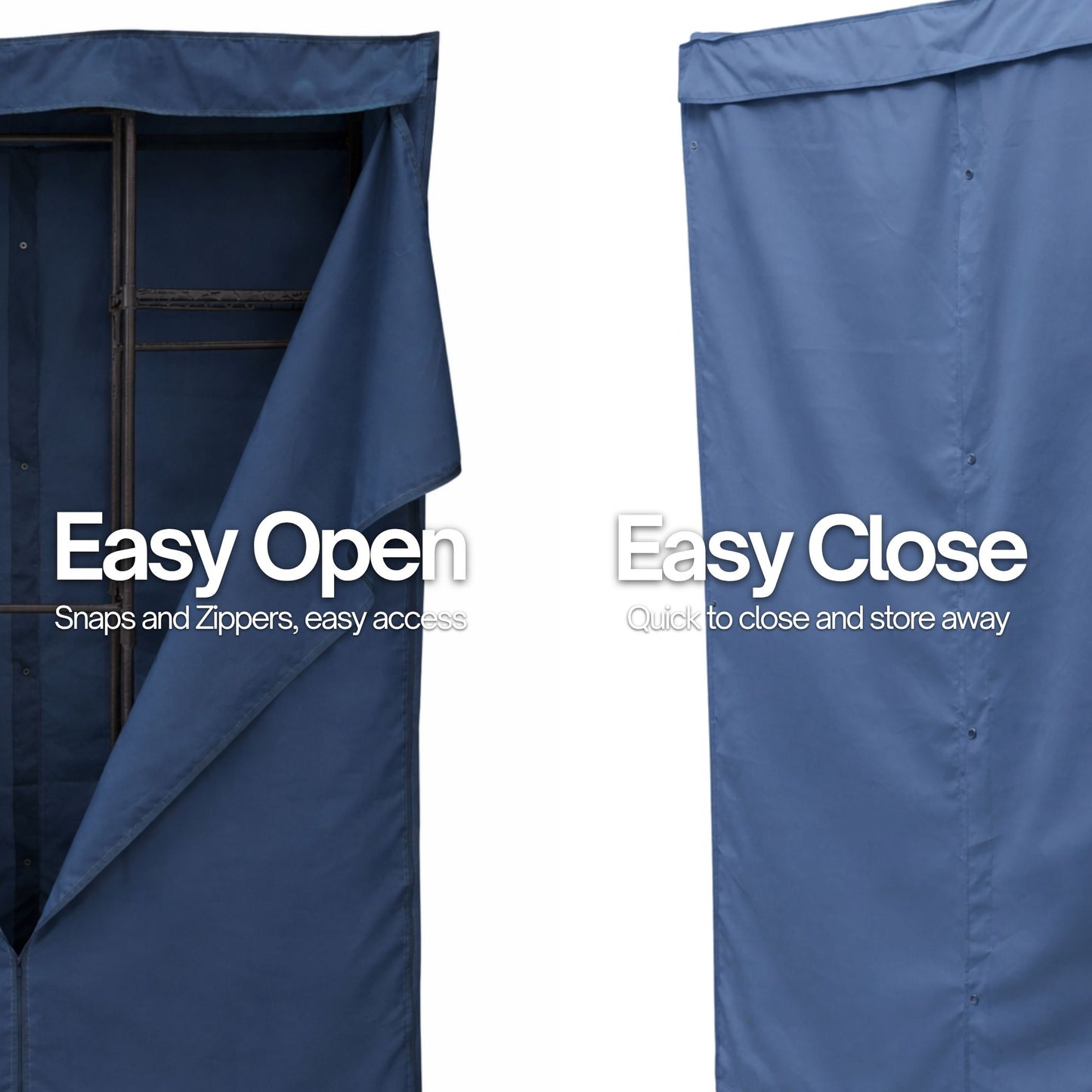 Portable Garment Rack Cover 36"W x 18"D x 68"H Dusty Blue - Formosa Covers