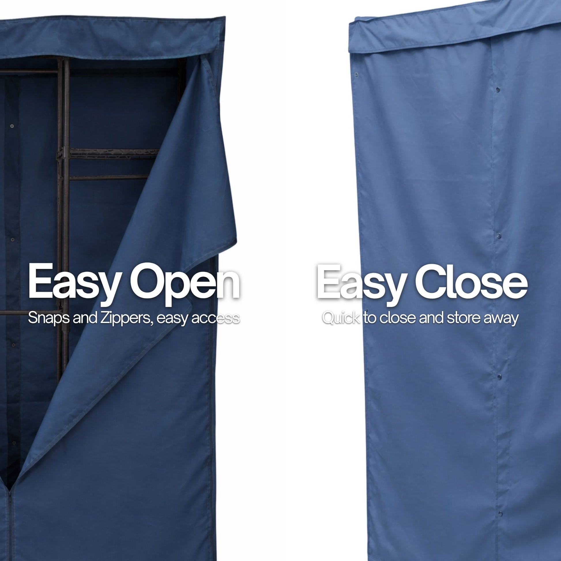 Portable Garment Rack Cover 36"W x 18"D x 68"H Dusty Blue - Formosa Covers
