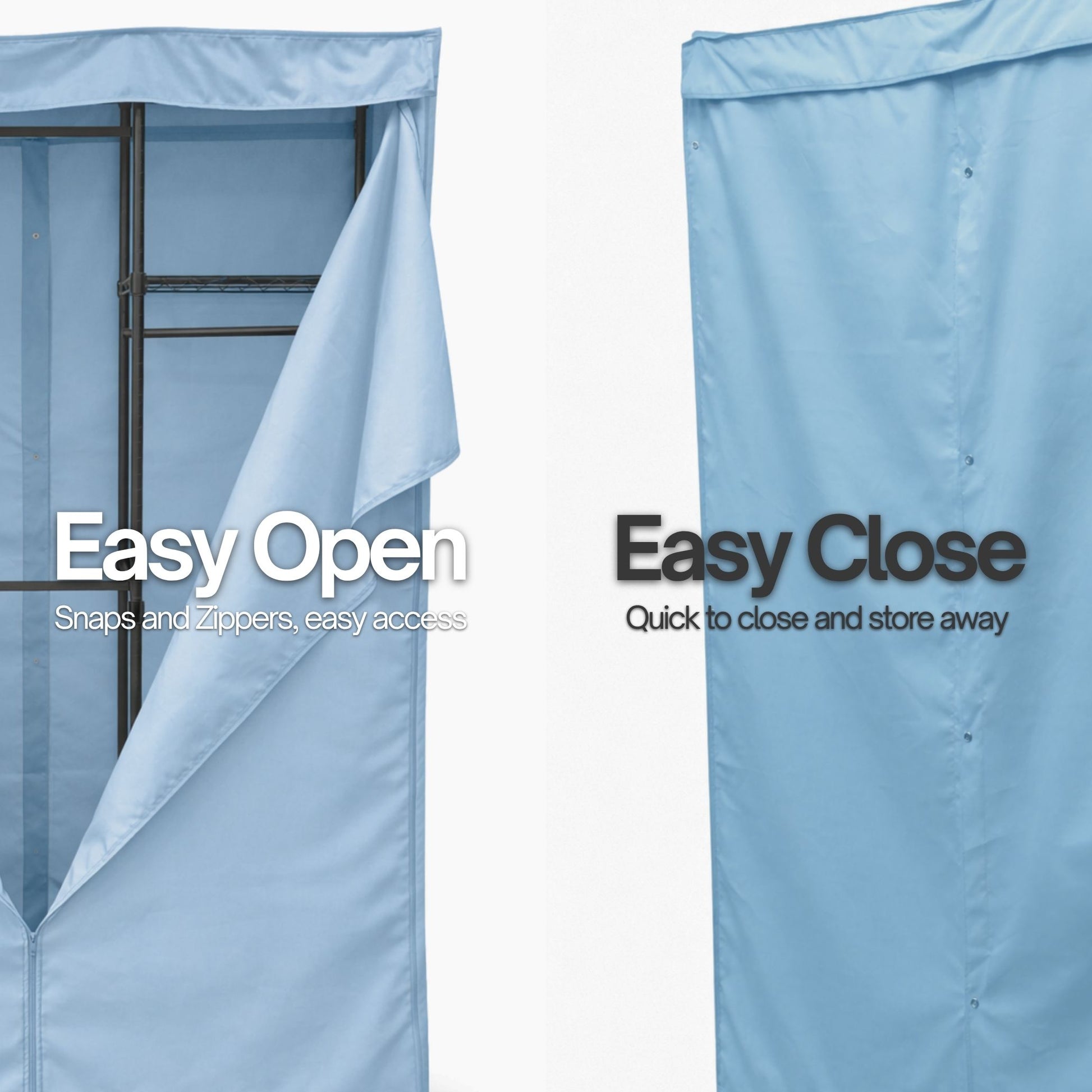 Portable Garment Rack Cover 36"W x 18"D x 68"H Glacier Blue - Formosa Covers