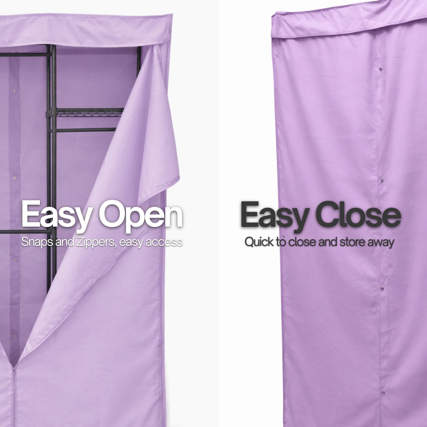 Portable Garment Rack Cover 48"W x 18"D x 75"H Lilac Purple - Formosa Covers