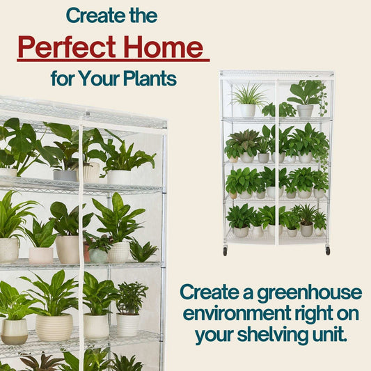 Clear PVC storage shelving unit cover fits racks 36"W x 18"D x 72"H for dust protection and greenhouse effect